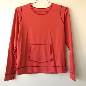 Athleta Coral workout long sleeve top size L